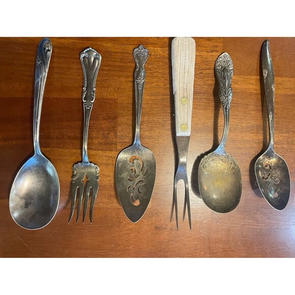 Vintage Silver spoon pie fork Hickory Community Flower Wm Rogers Rocksford - Picture 9 of 9